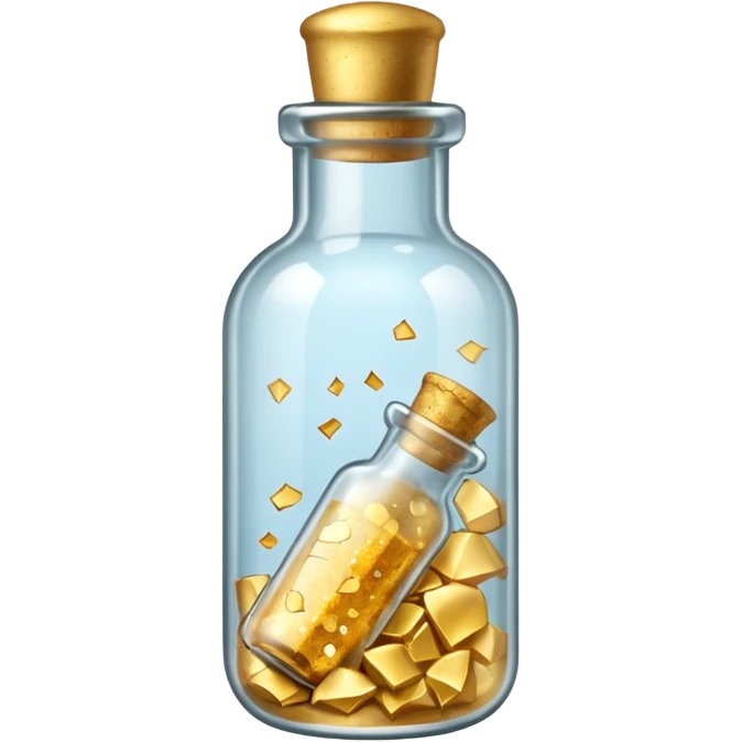 A Message Bottle, gold inside emoji