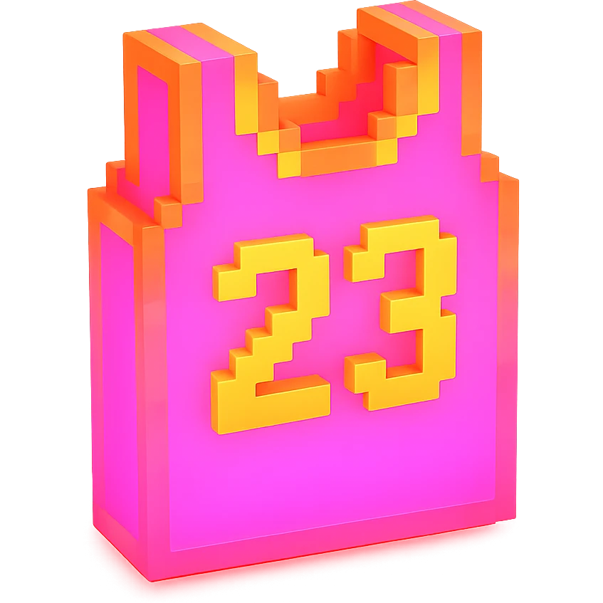 светящейся розовая баскетбольная майка с надписью "23", no background emoji