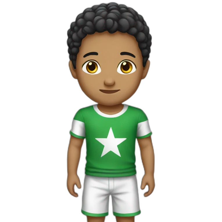 Boy wearing Algeria T-shirt emoji