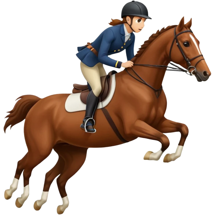 Horse jumping with rider emoji