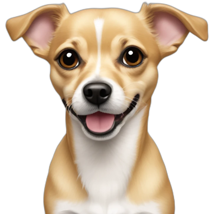 blonde haired jack russel chihuahua mix street dog emoji