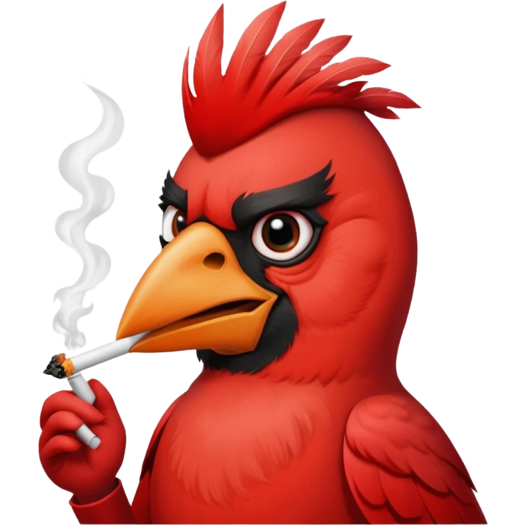 Red cardinal smoking a cigarette  emoji