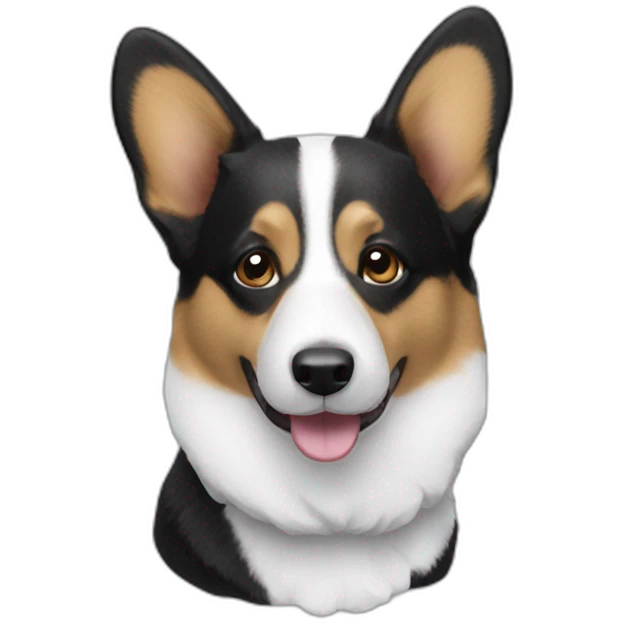 Black and white corgi cardigan  emoji