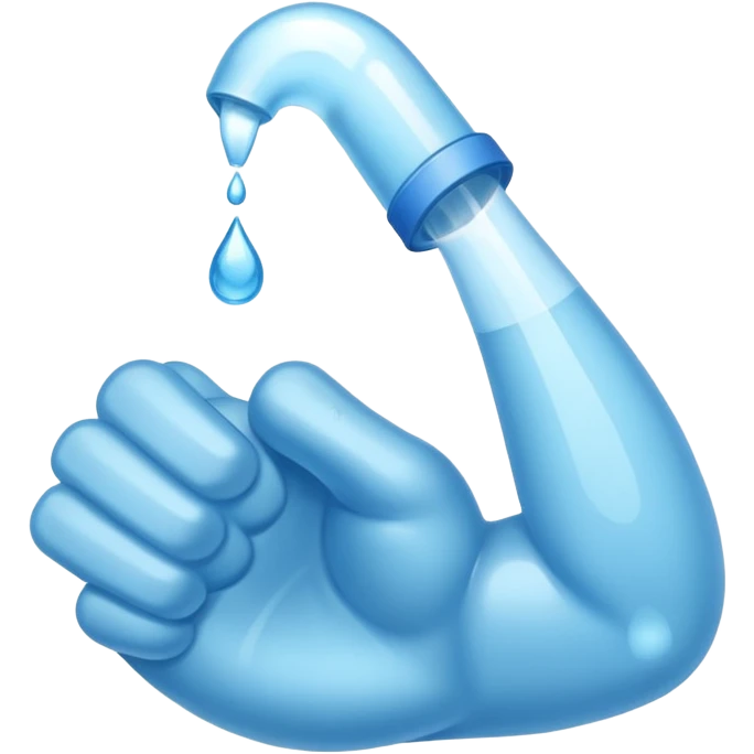Water shaped like a single flexed bicep emoji