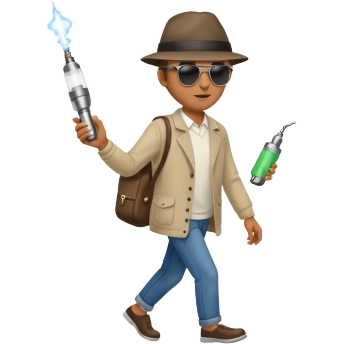 man crossing with atomizer emoji