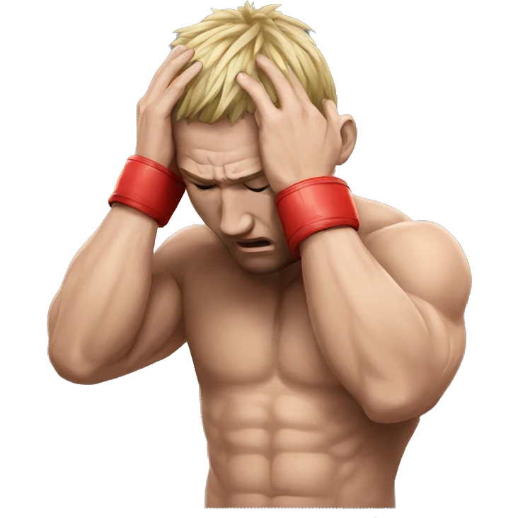 mma fighter holding his head in pain emoji