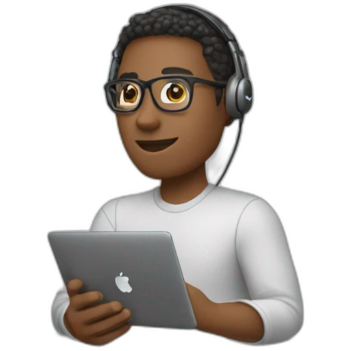 Software engineer coding with AirPods emoji