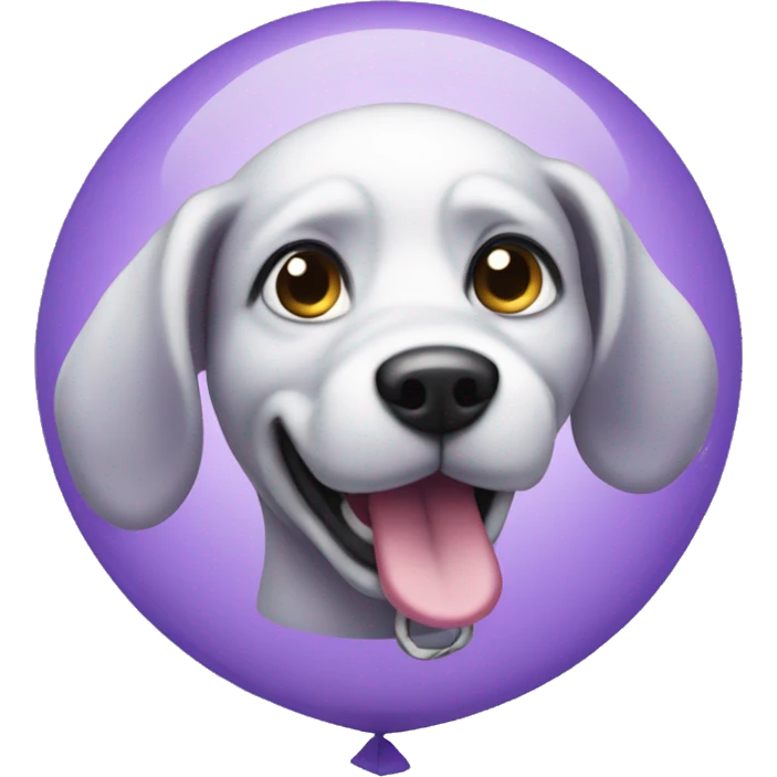 purpe bubbly dog balloon emoji