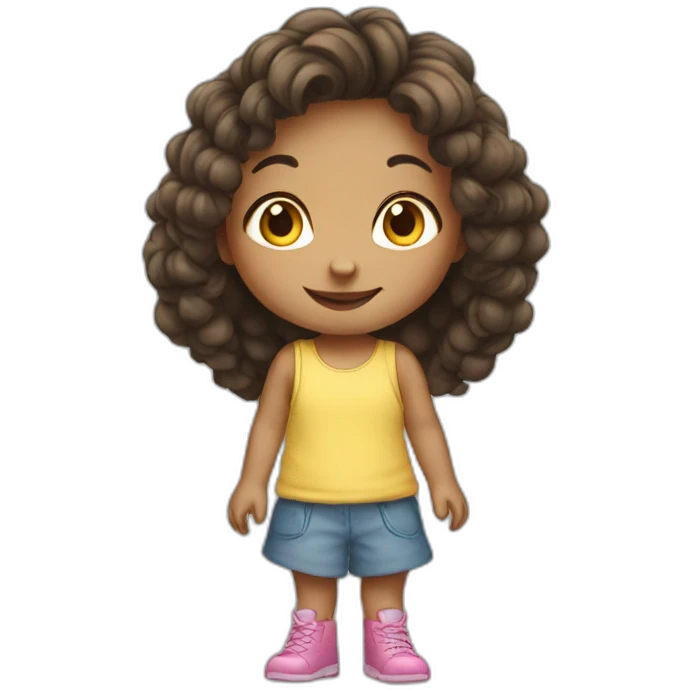 Small tiny girl with mouses emoji