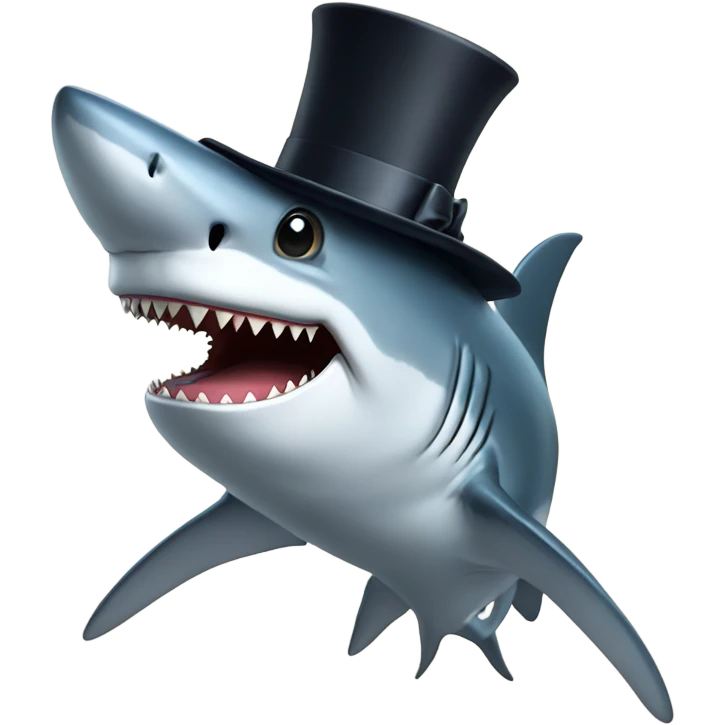 shark with tophat emoji
