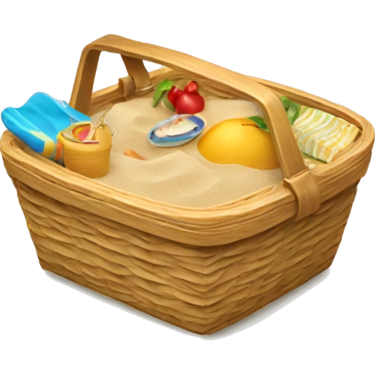 beach sand picnic basket emoji
