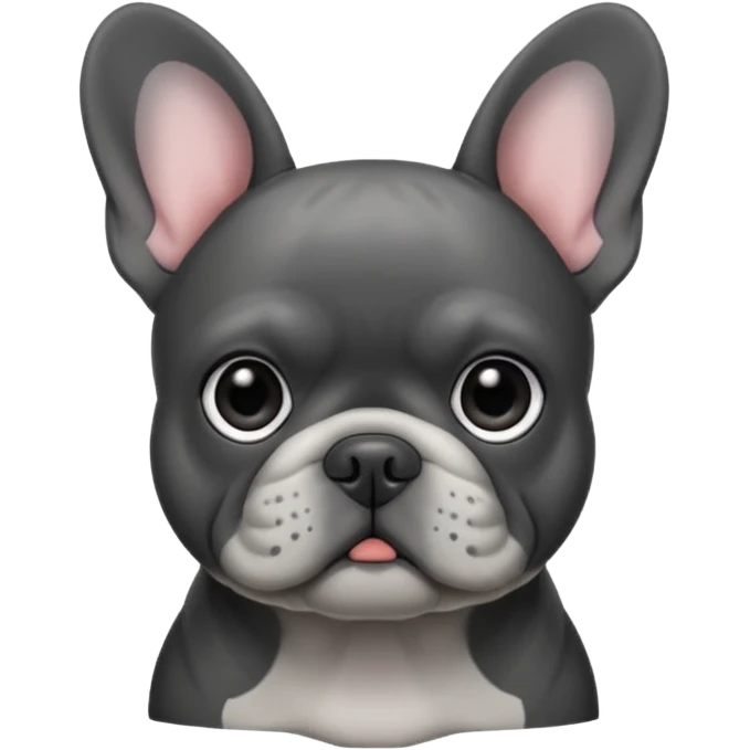Make a French bulldog that is black and gray  emoji