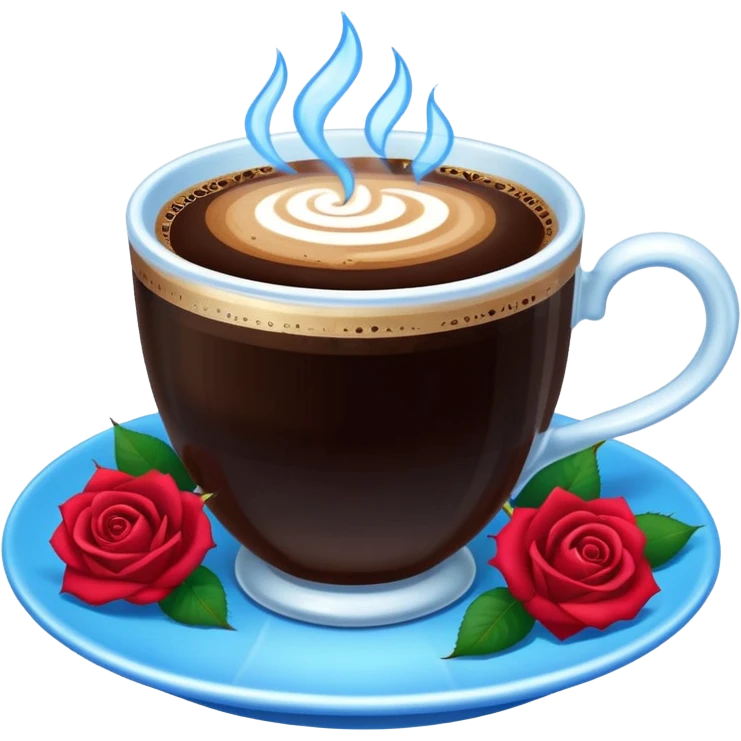 Turkish coffee with mini roses blue light emoji