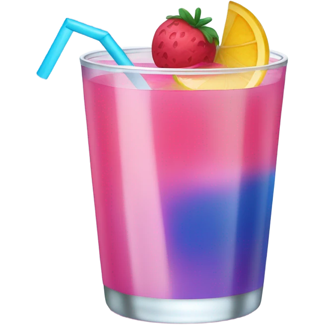Pink and blue drink emoji