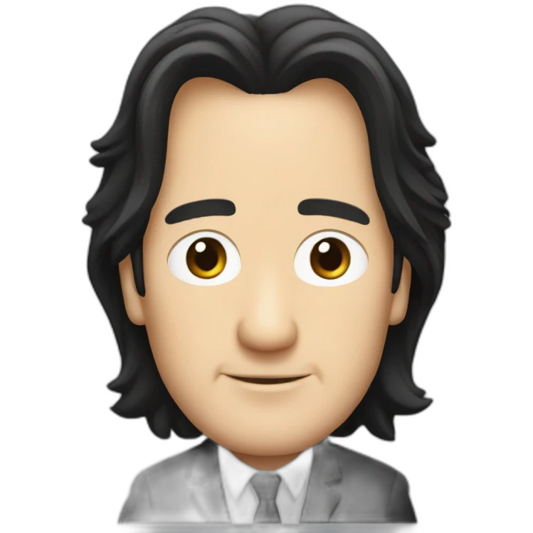 black hair alan rickman cartoon wearing suit emoji