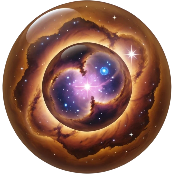 brown sparkling shiny bubble nebula emoji