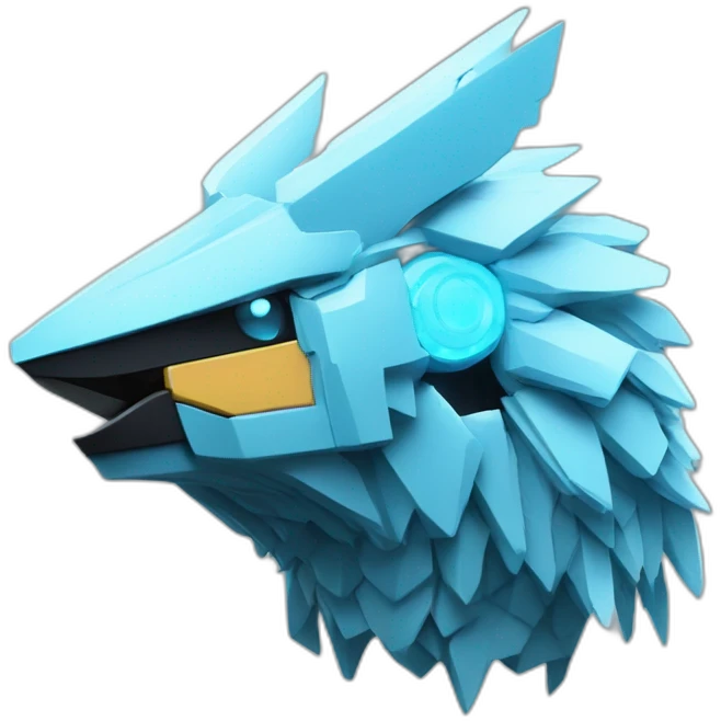 Minecraft Articuno Cyberpunk Head emoji