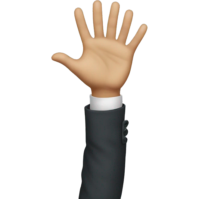 Someone putting their hand up and running facing a straight direction  emoji
