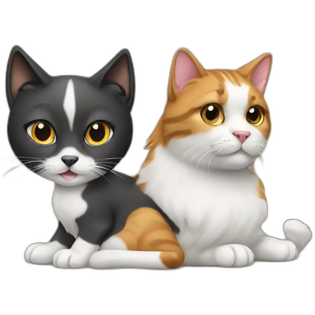 Cat on dog emoji