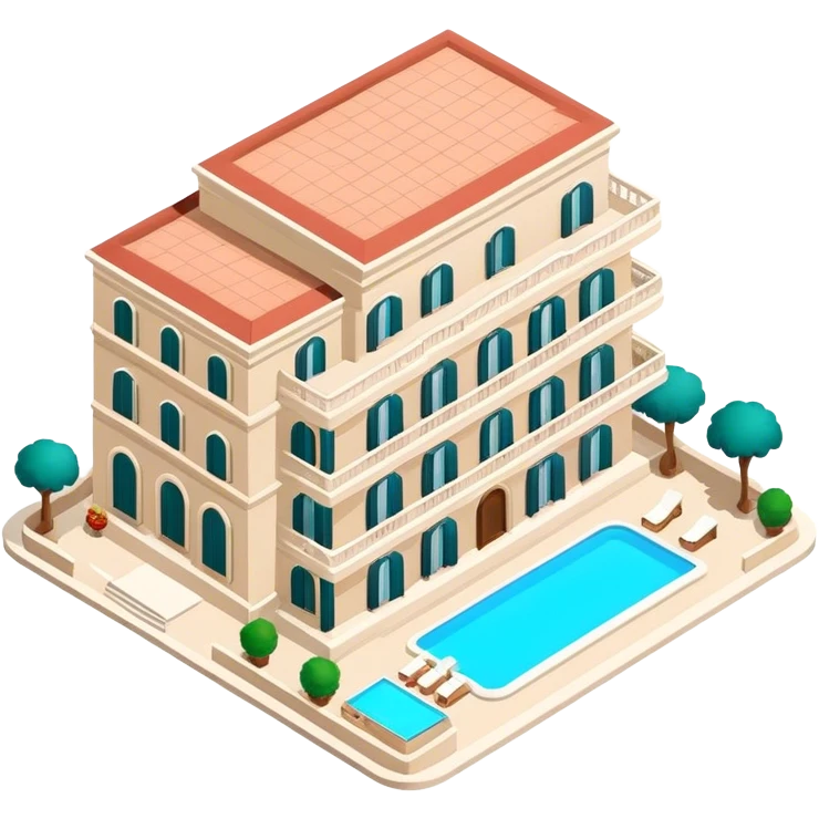 Isometric luxury hotel in Italy emoji
