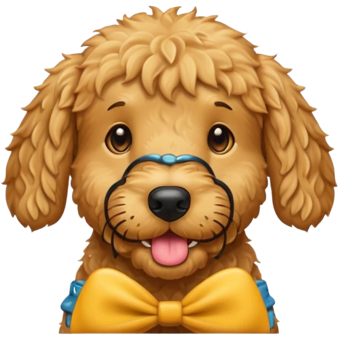F1b golden doodle drooling and idiot emoji