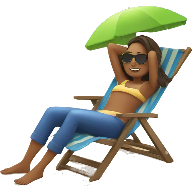 relaxingn on beach emoji