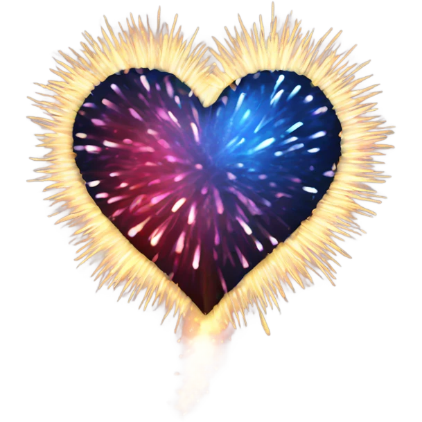 Firework heart emoji