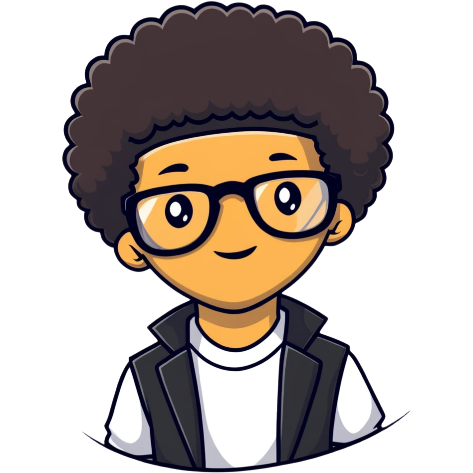 light skin nerd with afro emoji