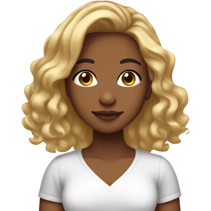 Pretty Brownskin girl with blonde hair emoji