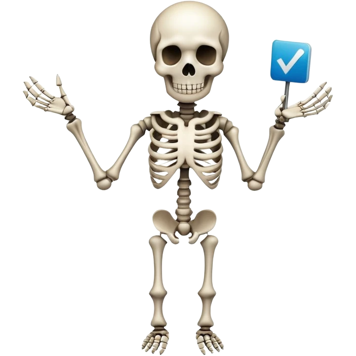Skeleton check mark emoji