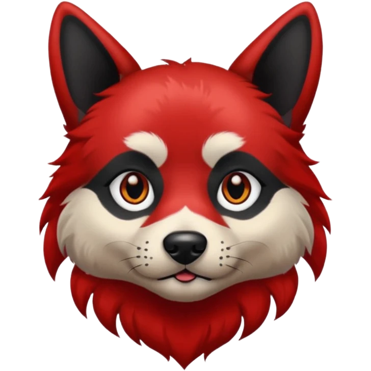 dog with very black tattoed face and red hair emoji