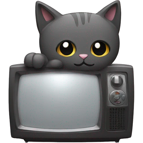 Cat eating a TV emoji