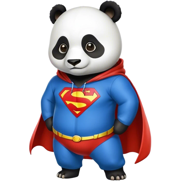 Panda wearing Superman hoodie emoji