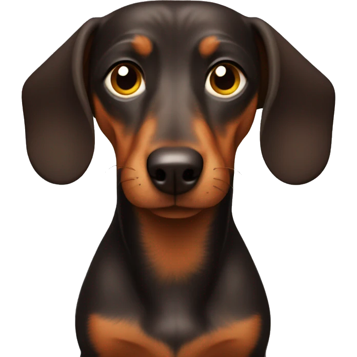 Evil dachshund with brown hair  emoji