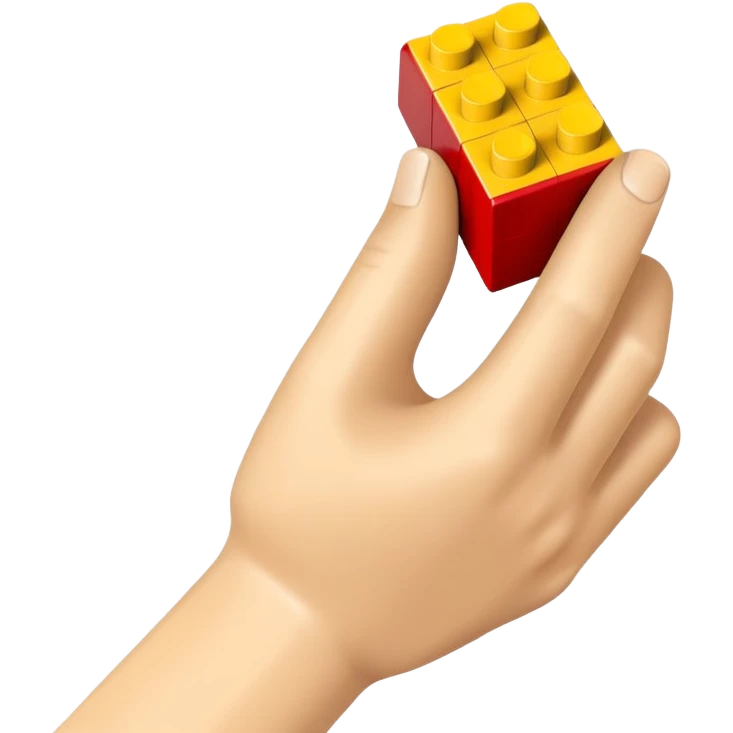Mini Paul's hand has Lego Telegram  emoji