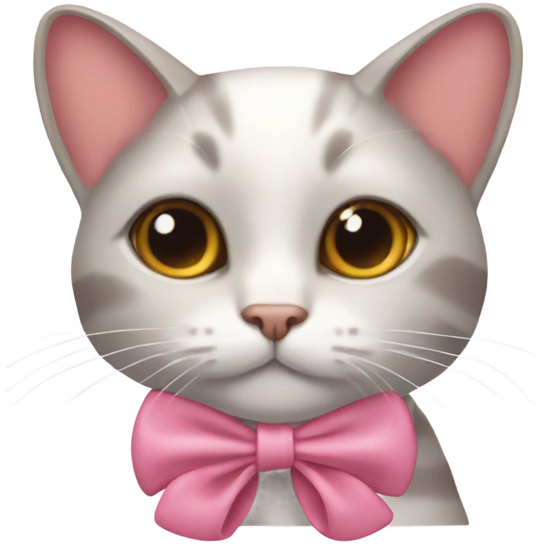 cat with coquette bow emoji