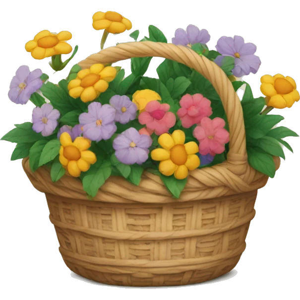 basket with courtyard and flowers  emoji