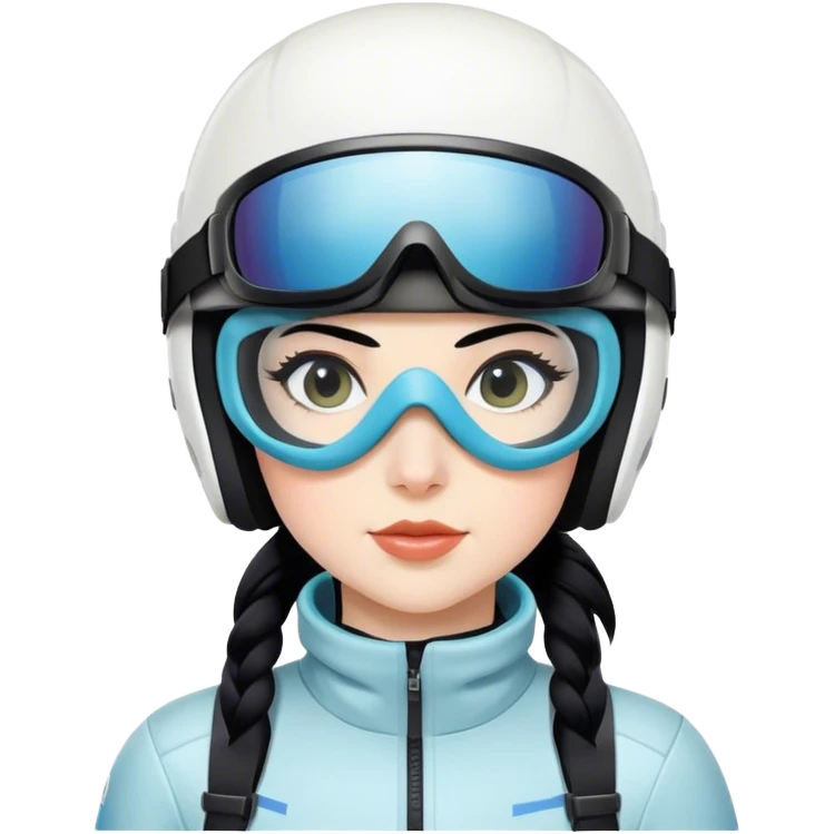 Ski woman race black hair  emoji