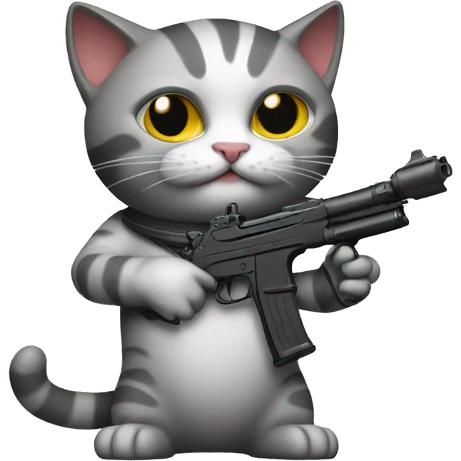 cat holding a gun emoji