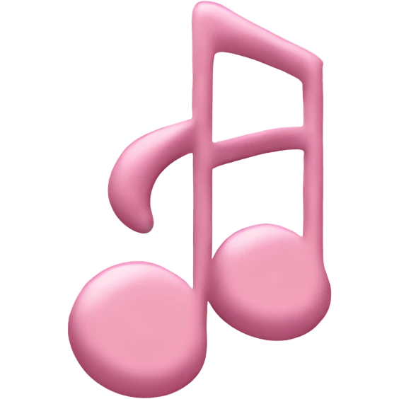 Pale pink music note with pale pink heart  emoji