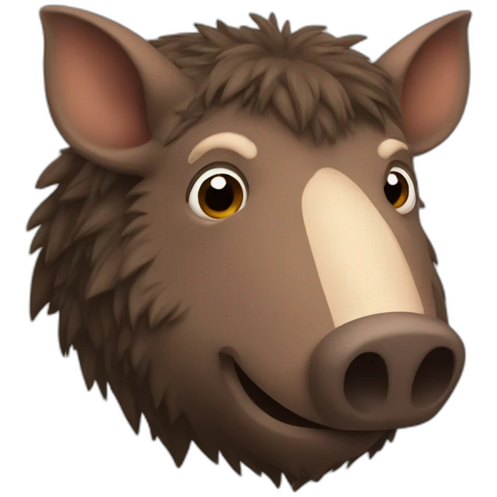 furries brown boar with tusks emoji