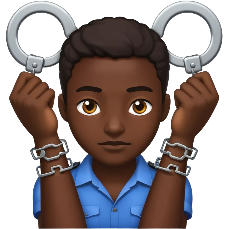 Dark skin in handcuffs  emoji