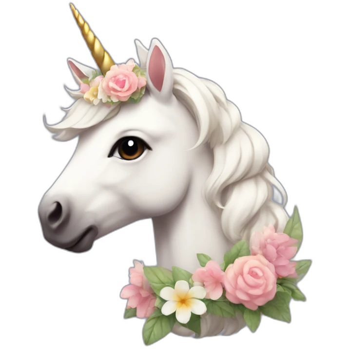 cute Unicorn with a flower crown emoji