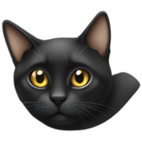 Chat a poil long et noir emoji