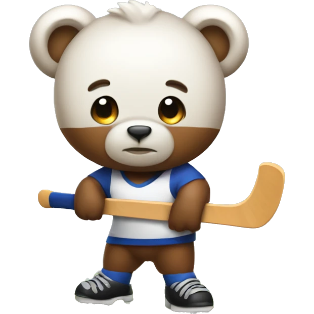 Bear with a field hockey stick  emoji