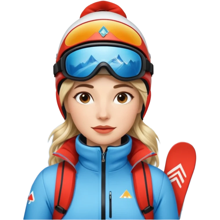 Woman Skiing , Background Matterhorn emoji