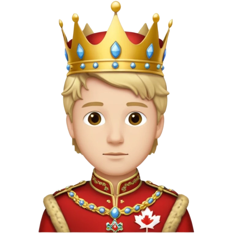 Молодий канадський король в національному канадському вбранні королевському emoji