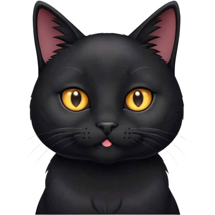Cute cat black emoji