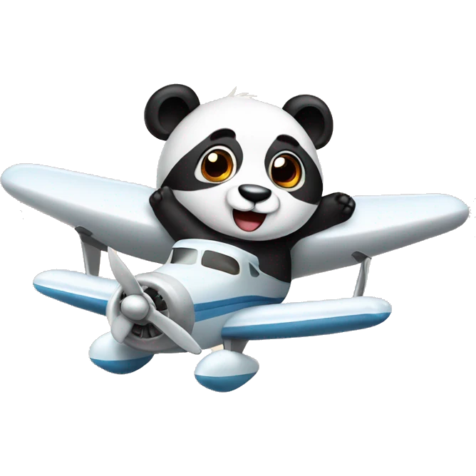 Panda flying a plane  emoji