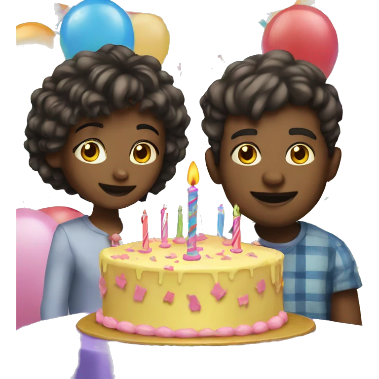 Birthday party boy and girl emoji